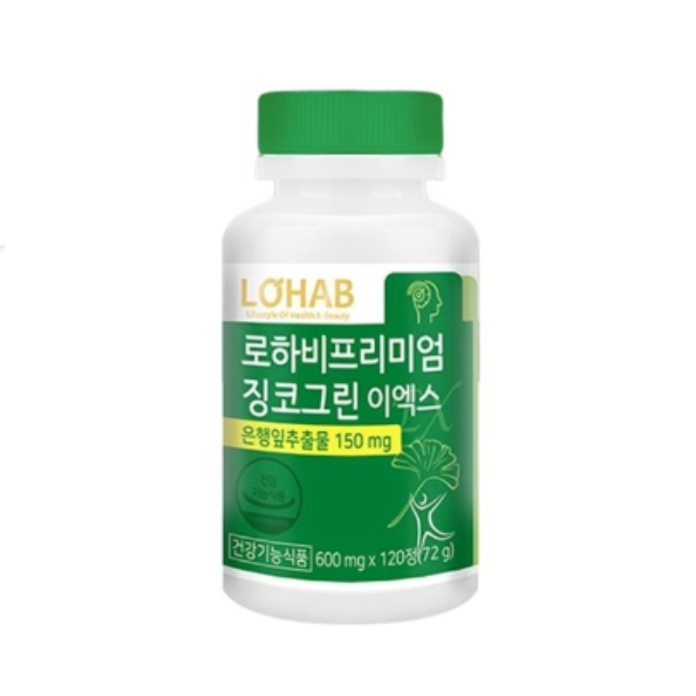 <b>로하비</b> 프리미엄 징코그린 이엑스 600mg x 120정(4개월분)