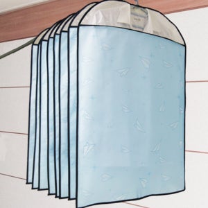 필그림 국산 부직포 옷커버 8종 정장 자켓 코트 패딩 먼지차단 옷정리 비행기 블루 91cm, 5개