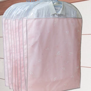 필그림 국산 부직포 옷커버 8종 정장 자켓 코트 패딩 먼지차단 옷정리 비행기 핑크 91cm, 5개