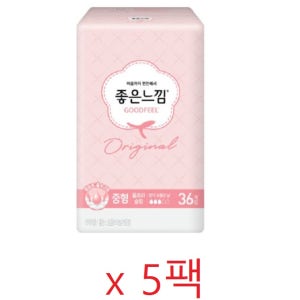 유한킴벌리 좋은느낌 오리지널 울트라슬림 중형 36매 x 5팩