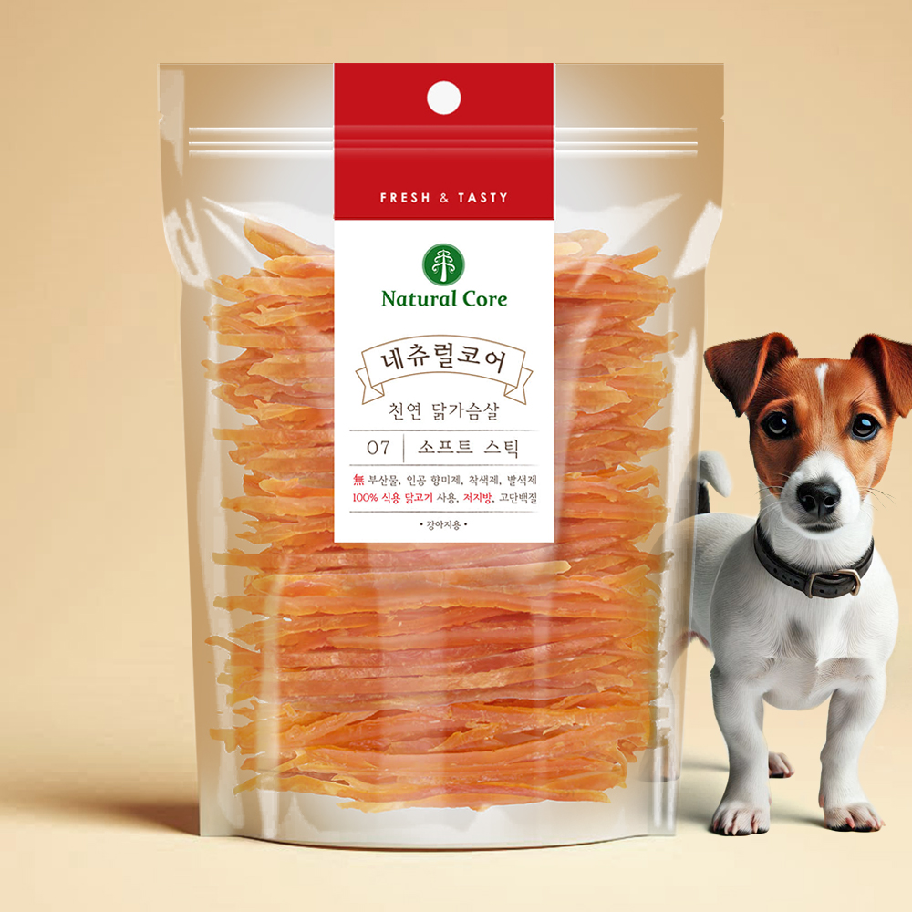 네츄럴코어 강아지 간식 천연 닭가슴살 소프트스틱, 180g, 1개