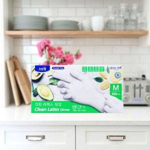 크린랩 라텍스장갑 100매 일회용 요리장갑 요리용 위생