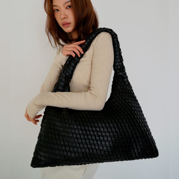KWANI Textured Hobo Bag Black