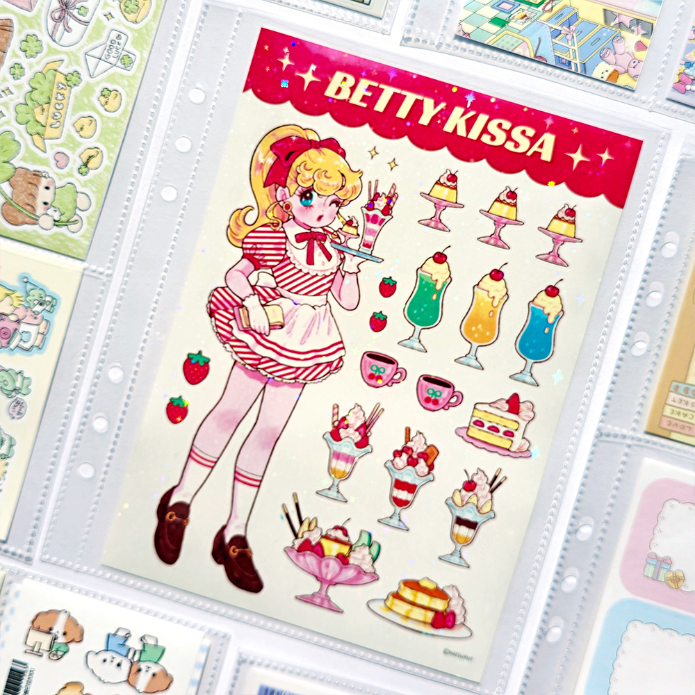 [A5미디움] 6공다이어리 클리어 파일 보관 바인더 속지 10매 (양면) 1포켓