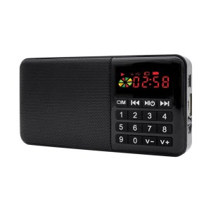 미니 효도 FM라디오 스피커 이어폰 자동채널 3.5잭 AUX단자 MP3 USB메모리 마이크로SD카드 소형 휴대용