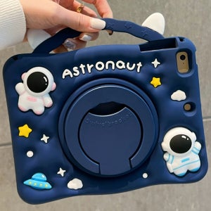 러블리 거치대 손잡이 스트랩 실리콘 태블릿 케이스 stc136 우주인, 아이패드 10-11세대 27.7cm(10.9인치)