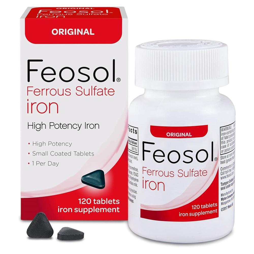 페오솔 Feosol 오리지널 고함량 비헴철 철분보충제 65mg 황산제1철 120타블렛