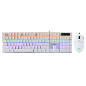 지클릭커 슈퍼 히어로 GMK-510X 게이밍 기계식 유선 키보드 마우스 세트 화이트 청축