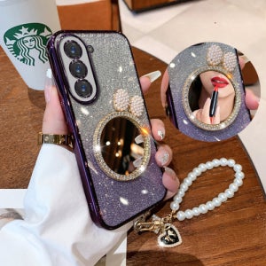 갤럭시 점프 수정 거울 S21 A72 S24 A32 진주 팔찌 FE 울트라 플러스 케이스