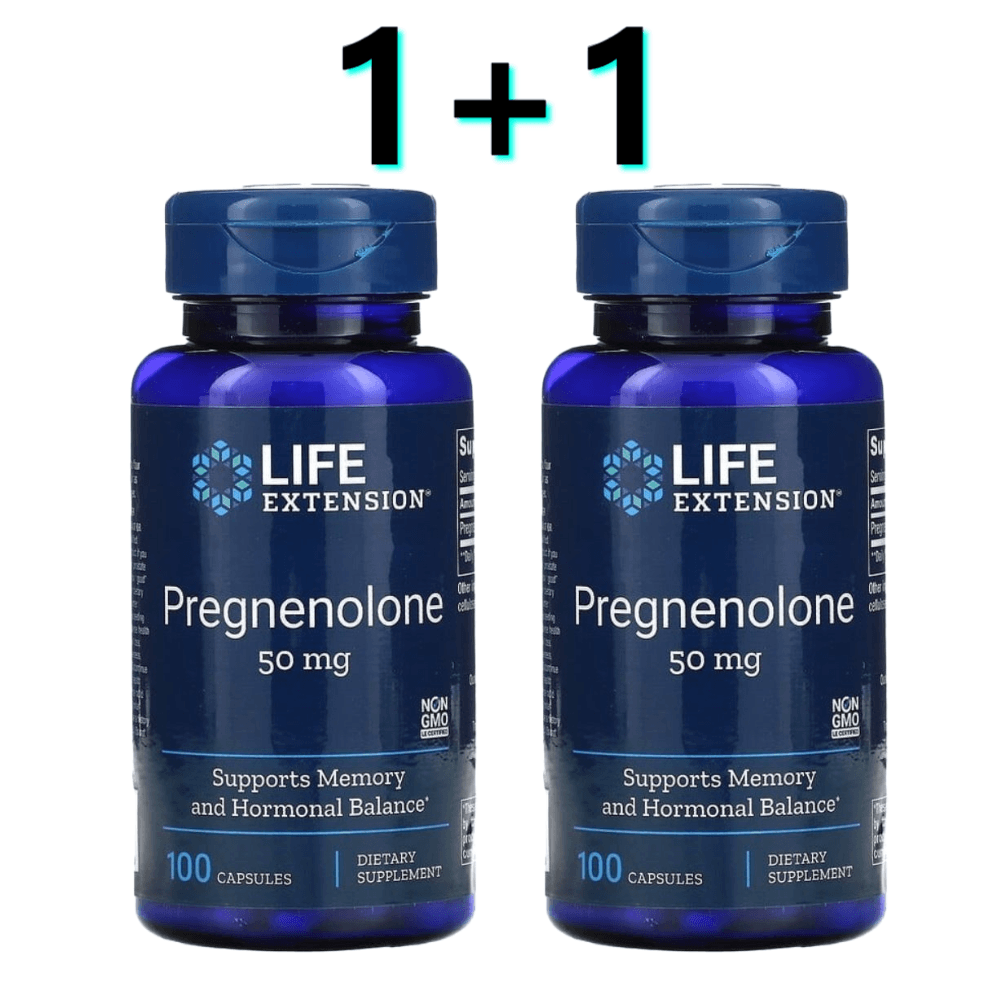 1+1 라이프익스텐션 <b>프레그네놀론 50mg</b> 100캡슐 DHEA 전구체 에스트로겐