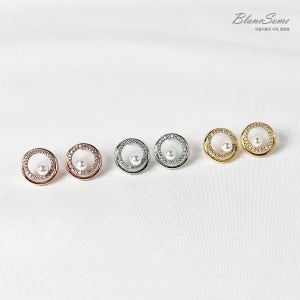 실버925 아모르 써클 펄이어링 원형 진주귀걸이 볼드귀걸이 로즈골드