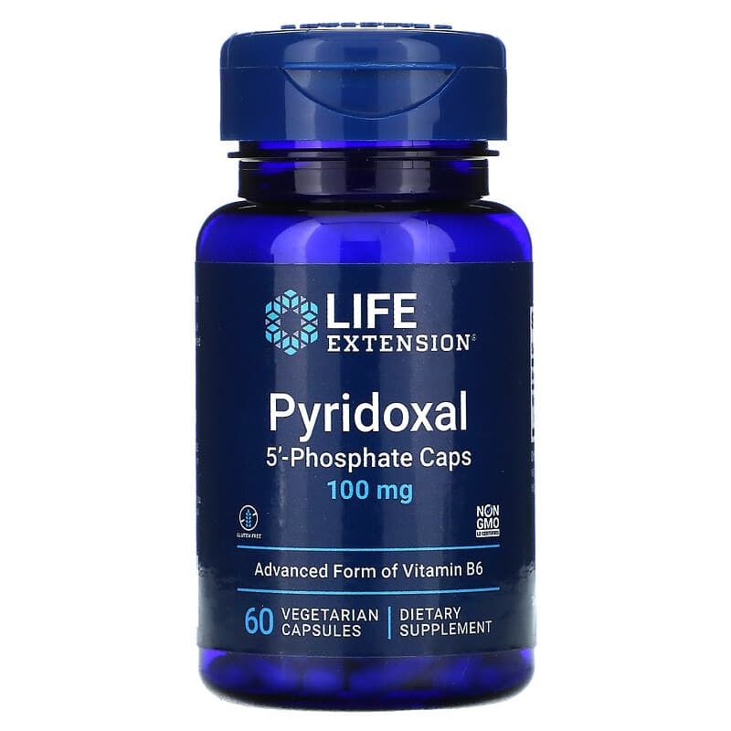라이프 익스텐션 <b>피리독살 5</b> <b>포스테이트</b> <b>100mg</b> 베지 <b>캡슐</b> 60정