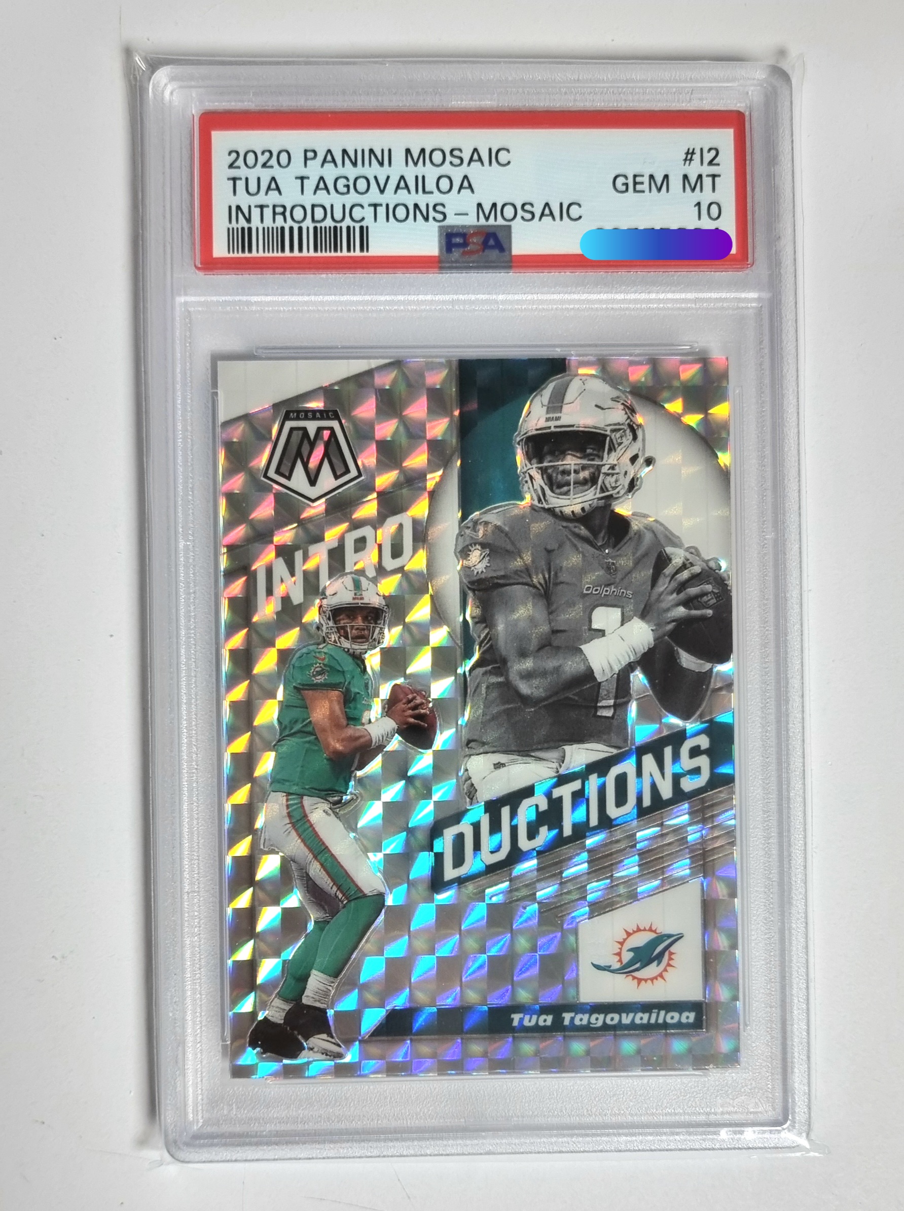 [투아 타고바일로아 루키 인서트 등급 PSA10] 2020 Panini Mosaic Introductions Silver Mosaic Rookie 풋볼 카드
