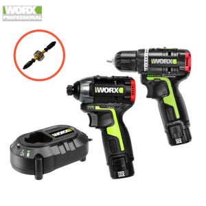 웍스 WU920X 충전콤보키트 12V 2.0AH BL(WU132.9 + WU131X.9) (본체+배터리 2개+충전기+케이스)