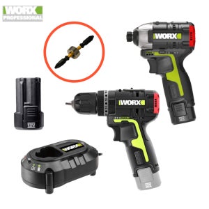 웍스 WU919X 충전콤보키트 임팩드릴 12V 2.0AH BL (WU132.9 + WU130X.9) (본체+배터리 2개+충전기+케이스)