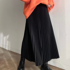 모직롱스커트 플리츠롱스커트 맥시 겨울 주름 밴딩