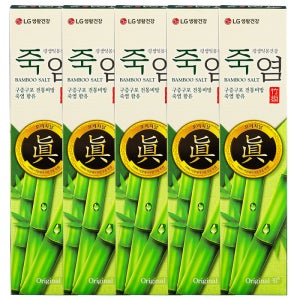 LG생활건강 죽염치약 오리지날 진 160g 5개