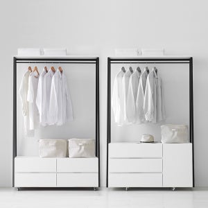 스토리지햅 그리드 이동 옷걸이 수납장 1200행거 2단서랍장