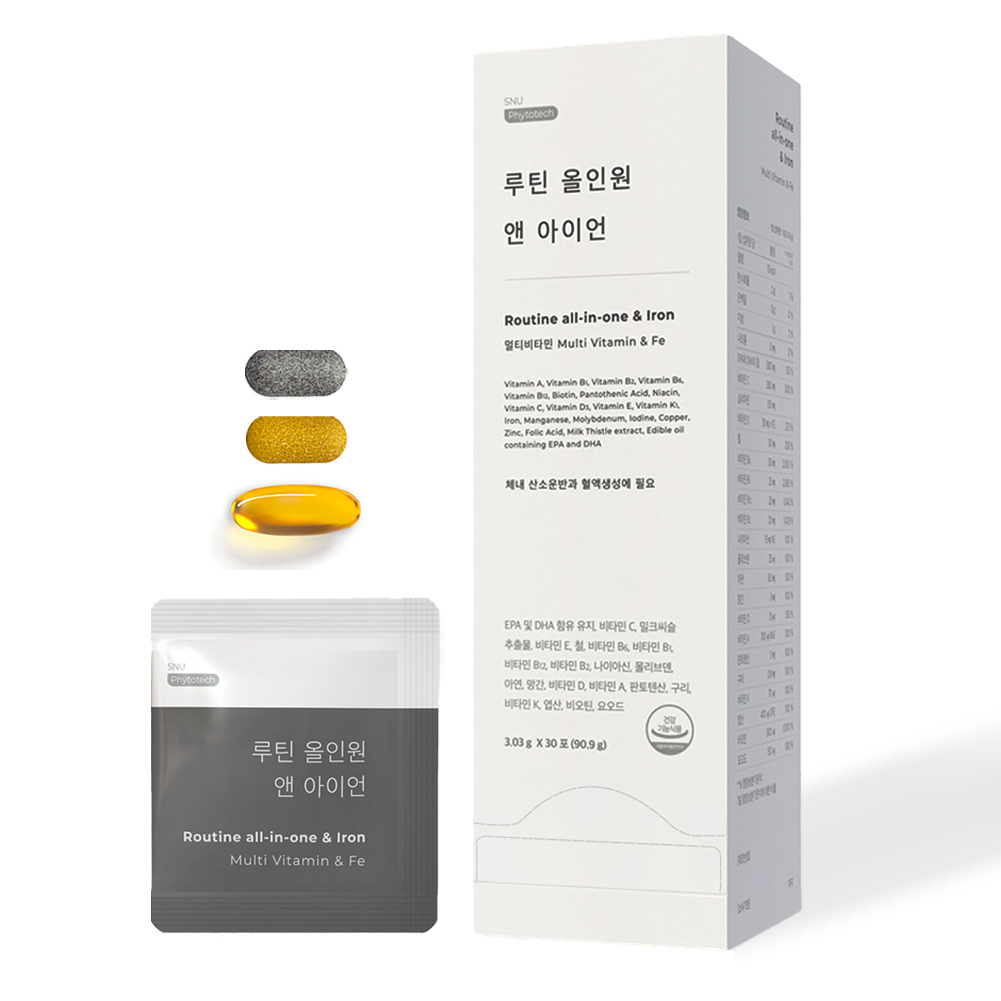 스누파이토텍 국대비타민 루틴 올인원 앤 아이언 멀티비타민 철분제 3,030mg x 30포