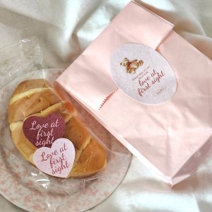 [기성품] 러브빈티지 곰돌이 스티커 하트 카드 디저트 감성 웨딩 답례품 택배 쿠키 발렌타인데이 화이트데이 빼빼로데이 스몰바스켓