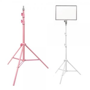 핑크 화이트 파스텔톤 조명 스탠드 룩스패드 라이트 카메라 스마트폰 거치대