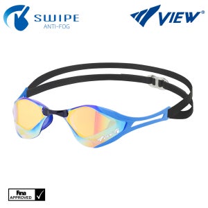 VIEW 뷰 블레이드 F 제로 스와이프 노패킹 미러 수경 클리어블루오렌지 선수용 V128SAM CBO