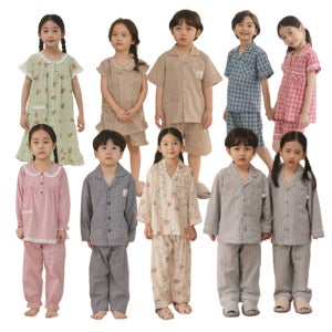 국산 아동잠옷 반팔 긴팔 원피스 상하세트 파자마 홈웨어 잠옷 순면 레이온 모달 폴리 세트