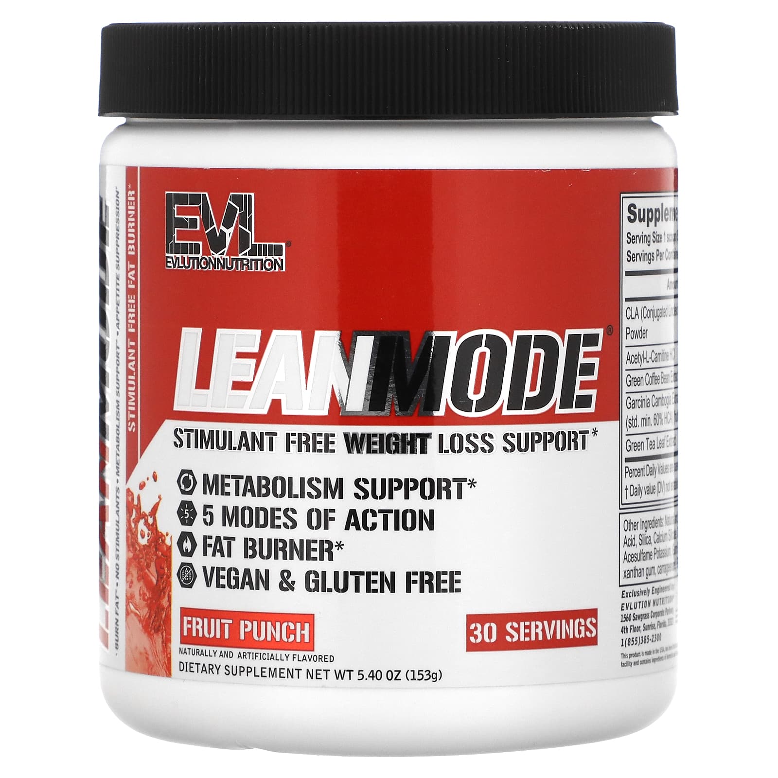 <b>에볼루션뉴트리션</b> LeanMode 과일 펀치 153g 5.40oz
