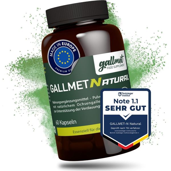 [B00E0FNE68] GALLMET Natural 60x Ox BIle 125mg 은 적으로 간 문제를 지원합니다 <b>후</b> 지원 - 황소 담즙 캡슐 캡슐당 Made In EU