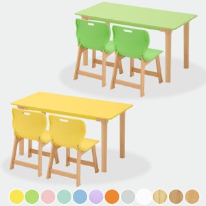 칼라 책상 의자 2인 세트 학원 학교 돌봄 교실 초등 학생 공부방 책걸상