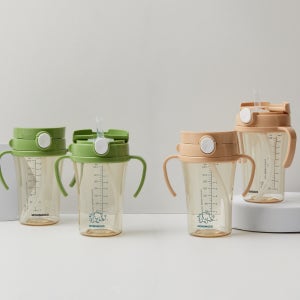 1+1 맘스모도 이지 빨대컵 PPSU 원터치 역류방지 어린이집 물병 물통 250ml