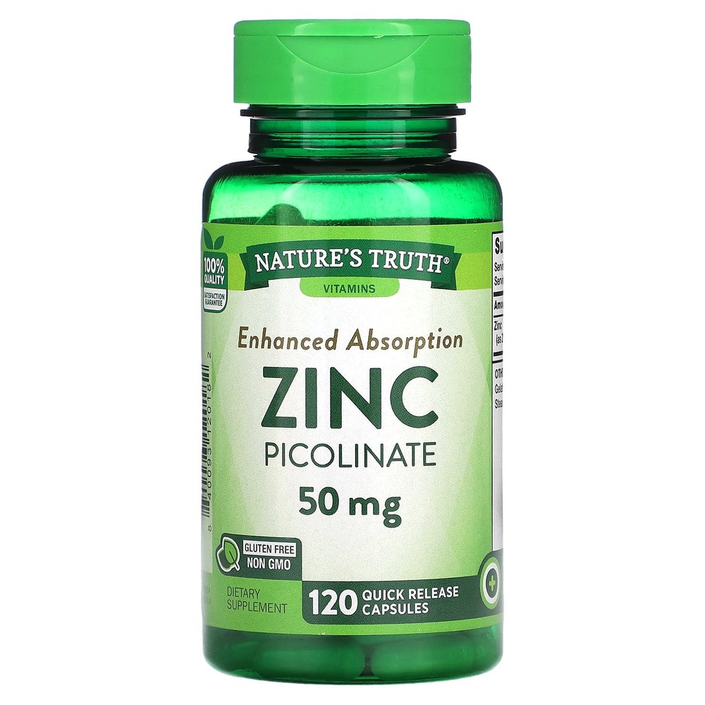 <b>네이처스 트루</b> 징크 <b>아연</b> 50mg 속방형 캡슐 120정