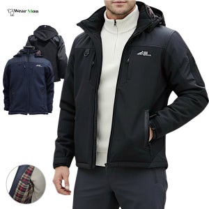 1+1 웨어몬 겨울 WF 우븐패치 후리스점퍼 작업복 기모 포켓 보온 후드점퍼