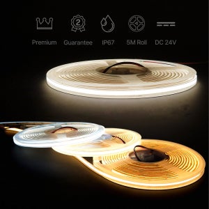 24V COB 면발광 슬림LED바 7mm 방수 튜브타입 5M / 간접조명 라인조명 플렉시블 스트립 줄조명