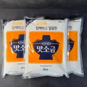 대상 미원 맛소금 업소용 정제소금 중간입자 5kg, 4개
