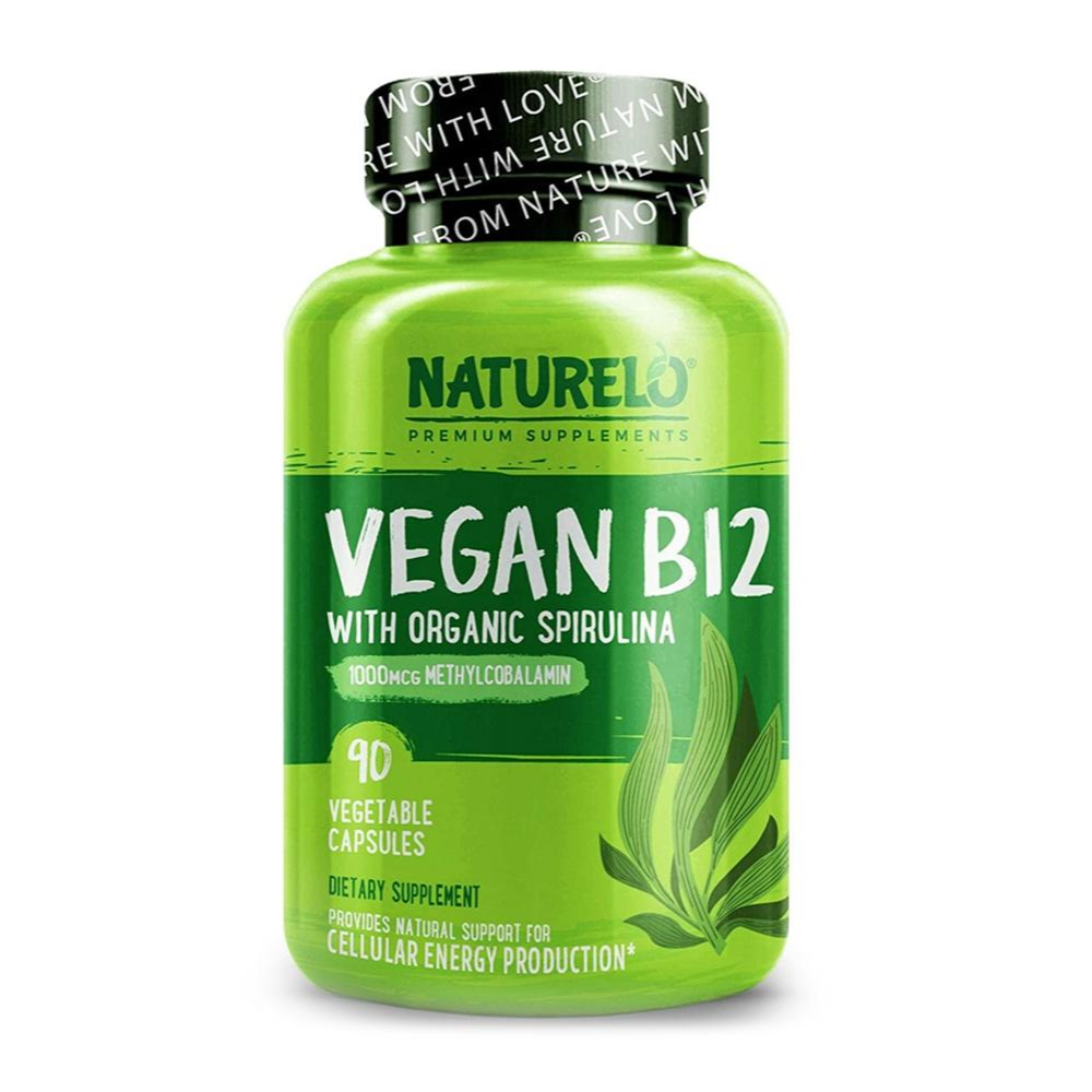 Naturelo 비건 <b>비타민B12</b> 스피루리나 메틸코발라민 90베지캡슐
