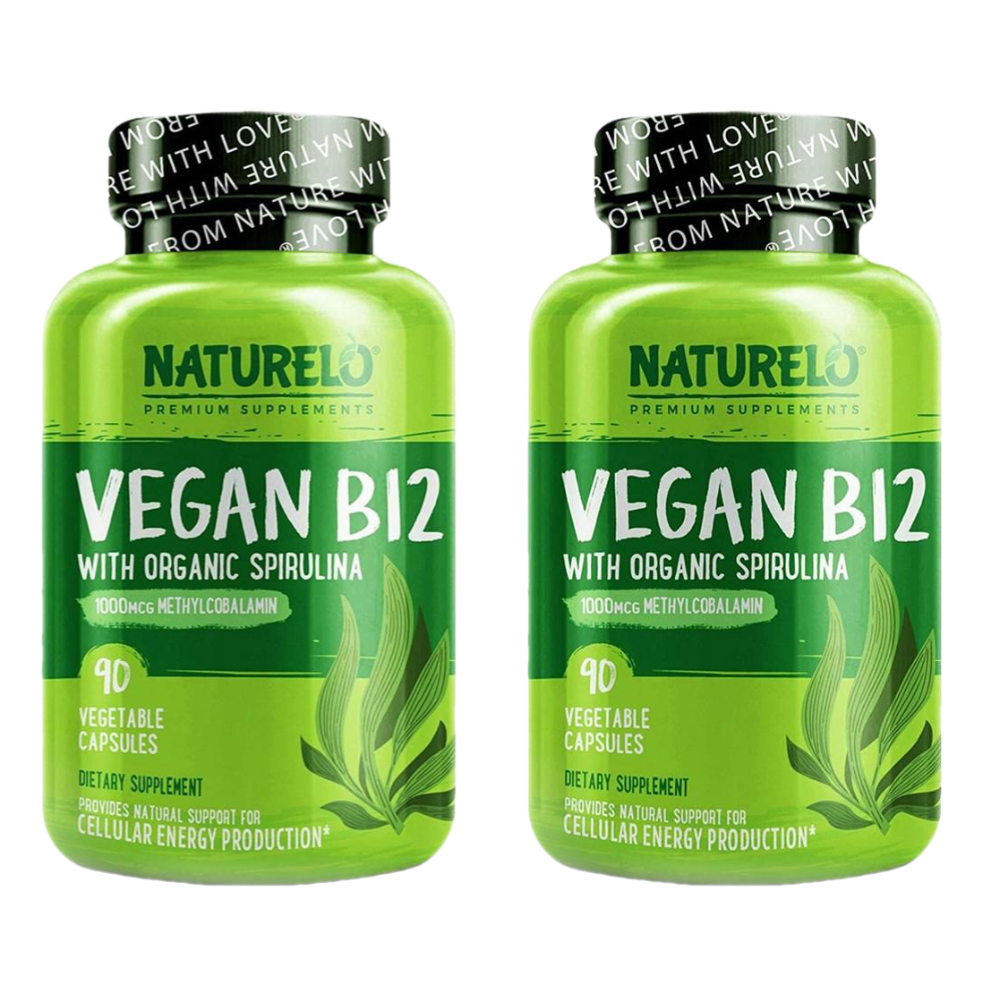 Naturelo 비건 <b>비타민B12</b> 스피루리나 메틸코발라민 90베지캡슐 2개
