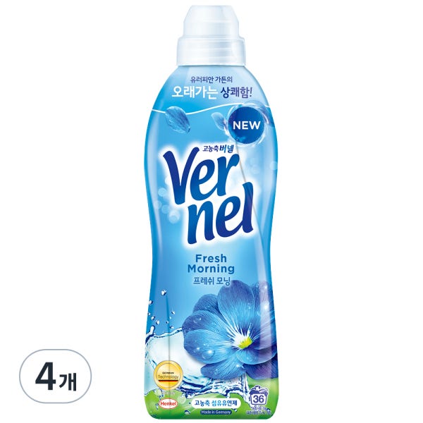 버넬 프레쉬모닝 섬유유연제 900ml 4개