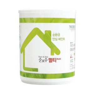 방문 벽지페인트 친환경 가구 몰딩 철재 노루페인트 순앤수 멀티 3.8L 에그쉘광 백색 흰색