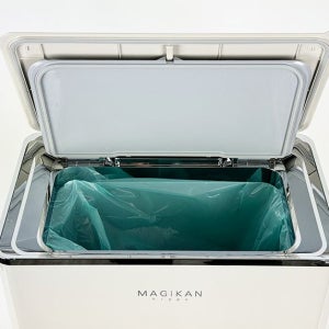 매직캔 신상품 히포 크롬 휴지통 인테리어 원터치 리필형 쓰레기통 아이보리 21리터