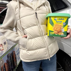 [마지막수량 특별가+무배] 구스다운 2size 초봄까지 쭈욱 니트후드 경량패딩 점퍼