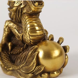 풍수 장식품 갑진년 황금 용 조각상 풍수 상