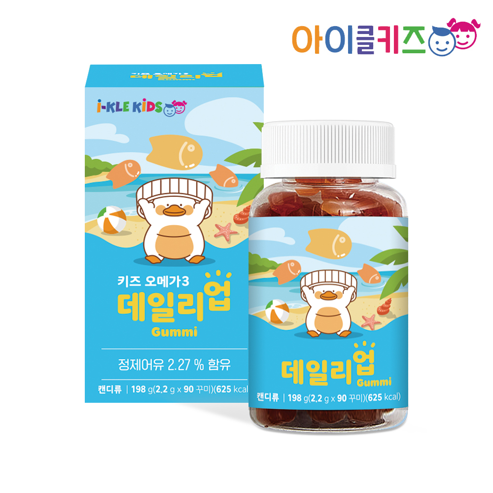 아이클키즈 데일리업 오메가3 꾸미 어린이 영양제 유아 아기 젤리 영양제 90구미, 1개