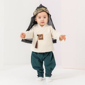 리틀티니 마루 한복 돌 아기 남아 그린 한복