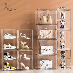 투명 쇼케이스 가방 정리함 보관함 아크릴 투명 수납함 진열대 중형