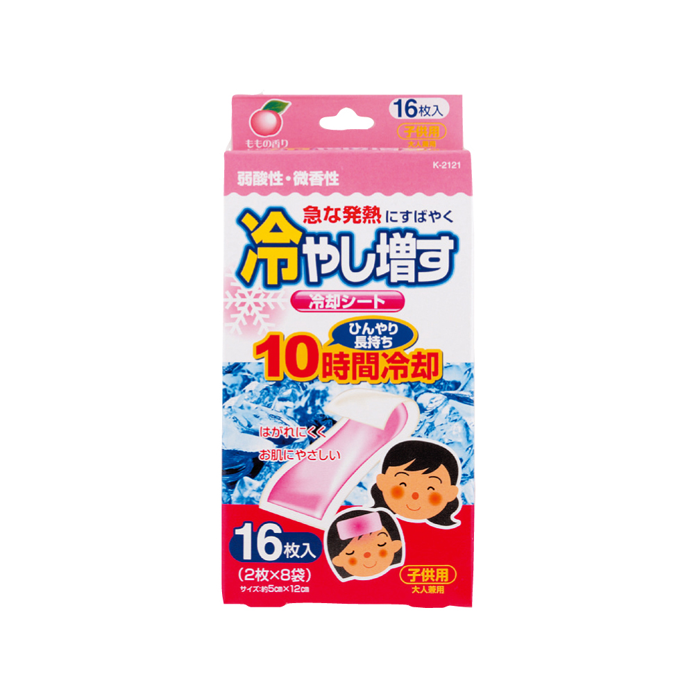 코쿠보 열 냉각시트 16매입 일본 해열 패치 어린이 어른용 복숭아향