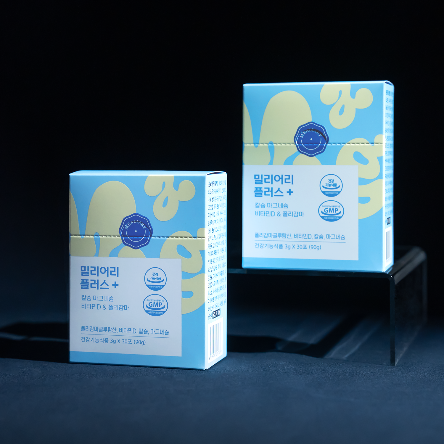 밀리어리 플러스 칼슘 마그네슘 비타민D <b>폴리감마글루탐산</b> 식물성 칼마디 1박스(1개월분)