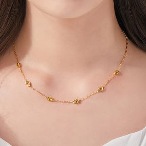 24k 순금 컷팅 헤베르 목걸이 / 리얼골드 세트 선물 레이어드