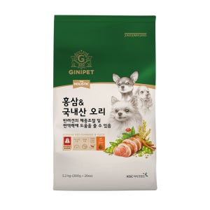 홀리스틱 홍삼&체중조절 가수분해 강아지 사료 국내산오리, 5.2kg, 1개