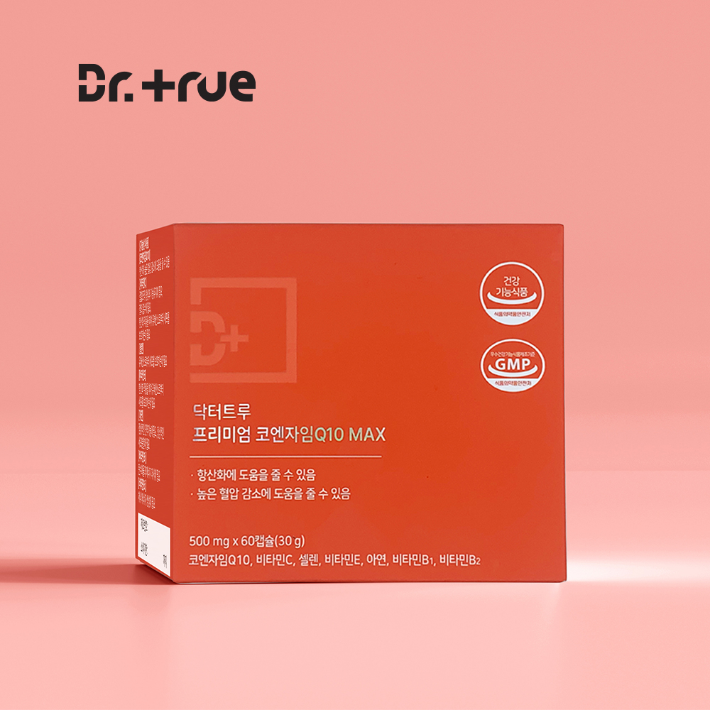 닥터트루 프리미엄 코엔자임 Q10 MAX 식물성 코큐텐 100mg 남성 여성 <b>혈압</b> 영양제 60캡슐